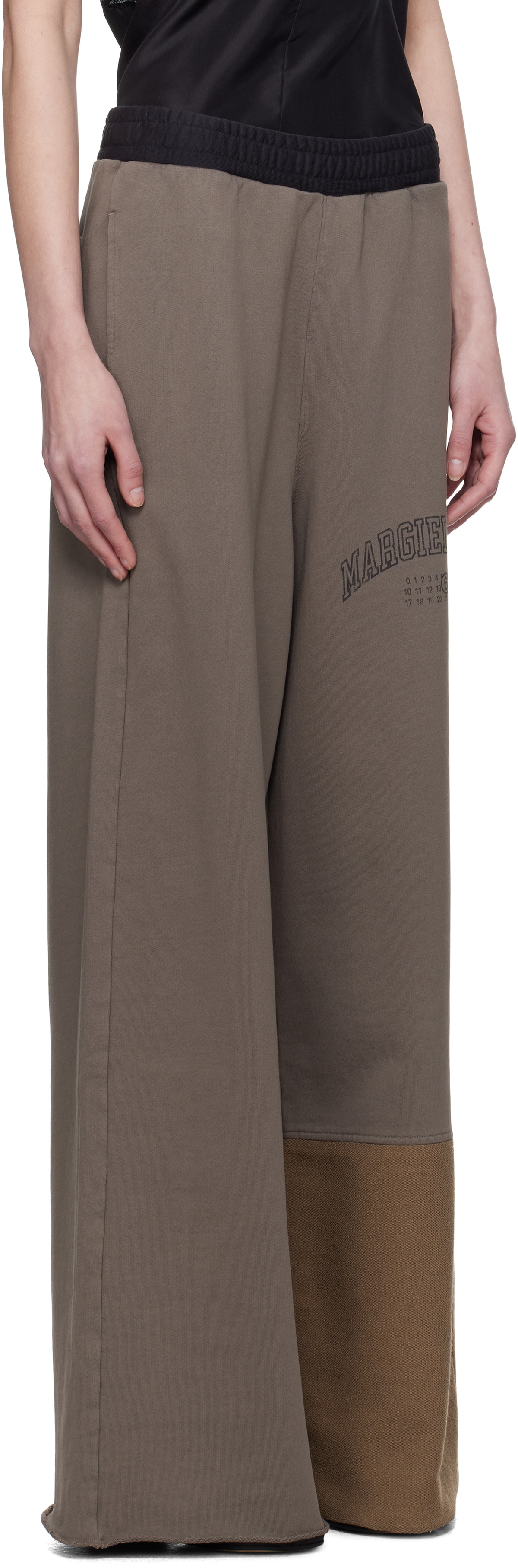 MM6 Maison Margiela Brown Varsity Paneled Lounge Pants MM6 Maison Margiela