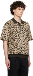 WACKO MARIA Beige Jacquard Knit Polo