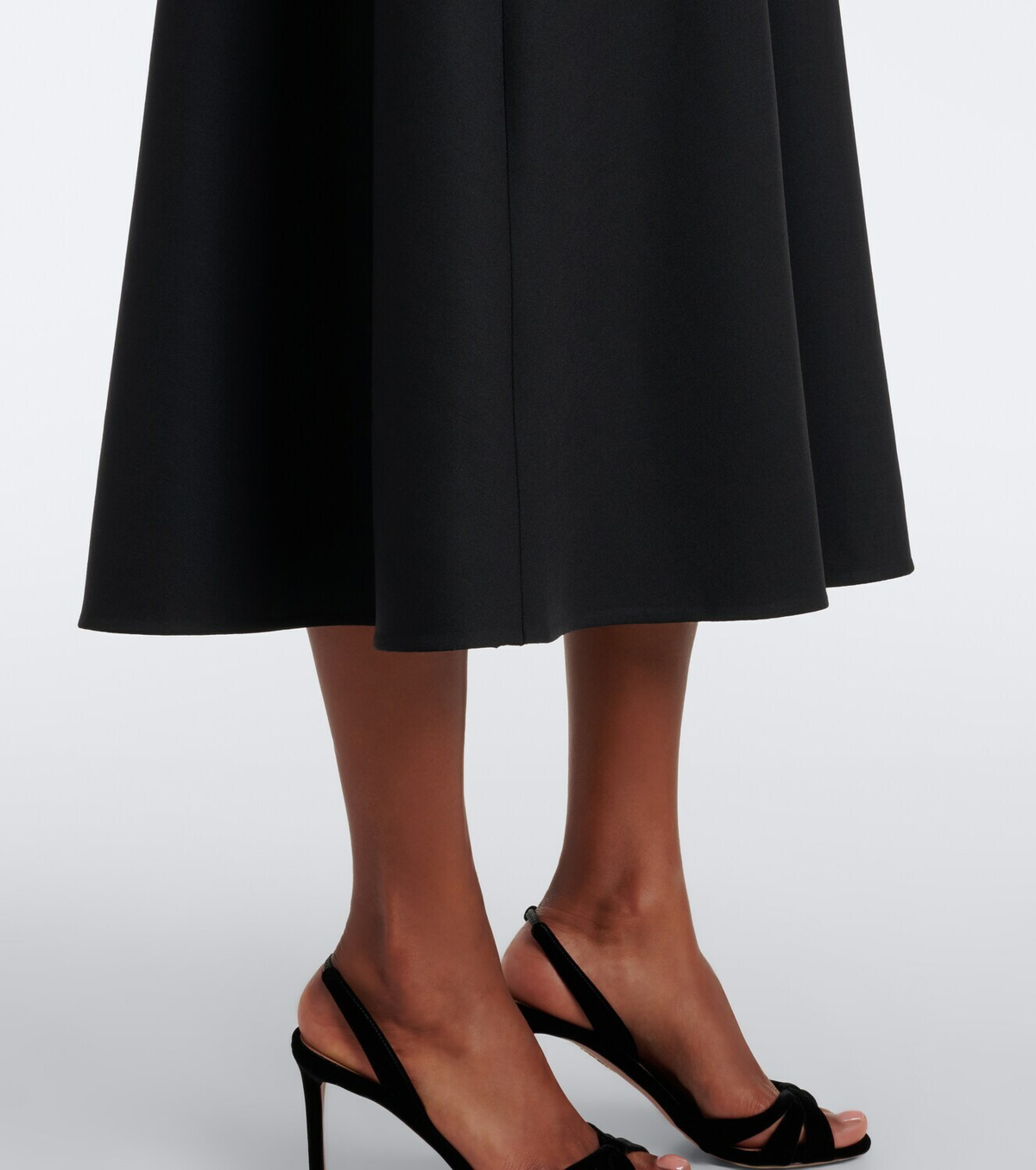 Oscar de la Renta Belted embellished wool-blend midi dress
