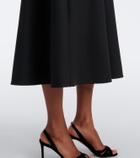 Oscar de la Renta Belted embellished wool-blend midi dress