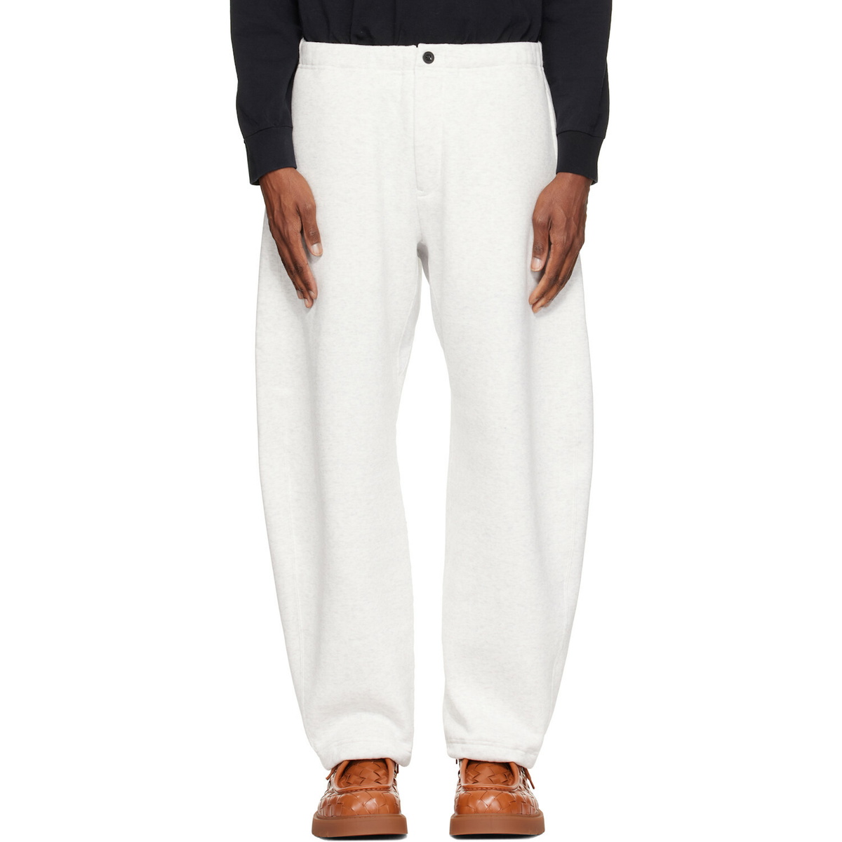 sacai Gray Cotton Jersey Sweatpants