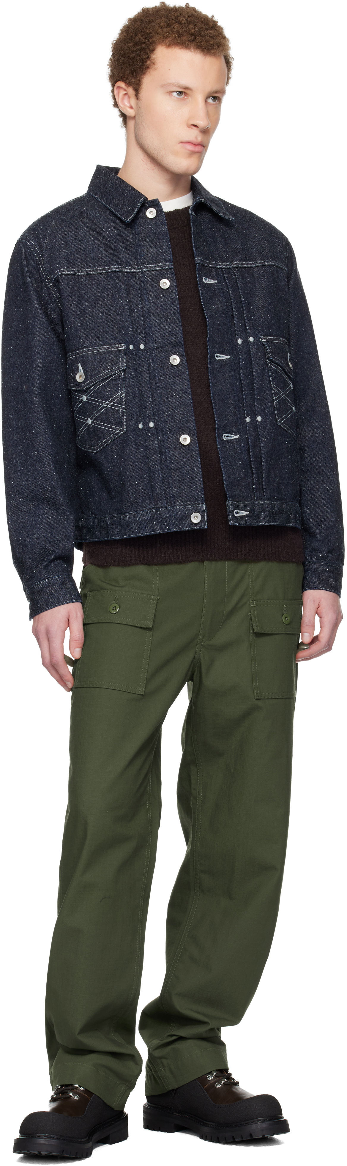 South2 West8 Blue Denim Trucker Jacket