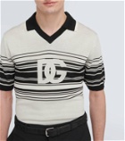 Dolce&Gabbana Logo striped silk jacquard polo shirt