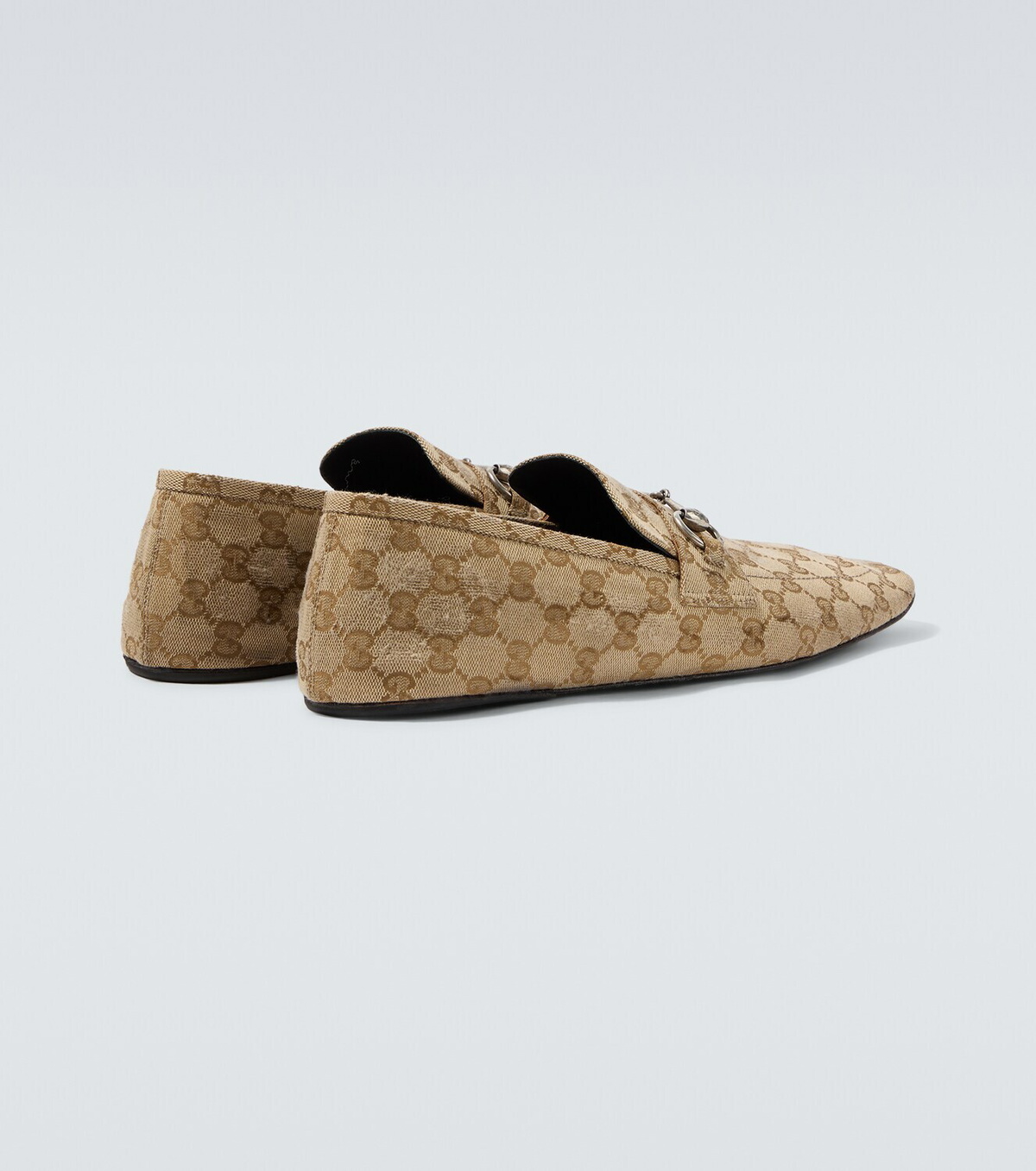 Gucci Horsebit GG Canvas distressed loafers