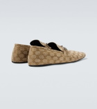 Gucci Horsebit GG Canvas distressed loafers