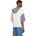 Sunnei White Striped Hooded T-Shirt