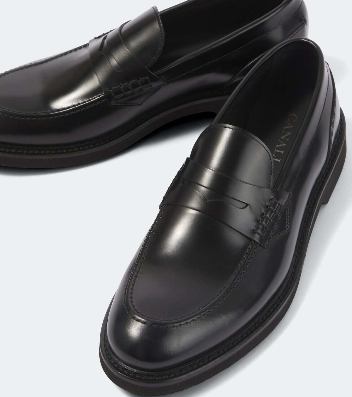 Canali Leather penny loafers