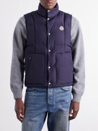 Moncler - Brumellune Logo-Appliquéd Quilted Shell Down Gilet - Blue
