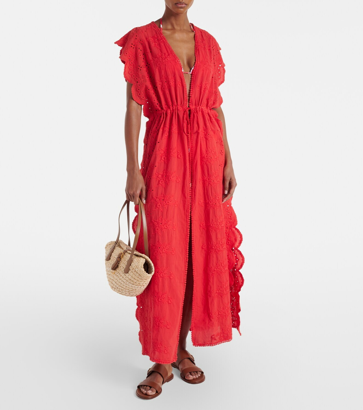 Melissa Odabash Talitha broderie anglaise cotton kaftan