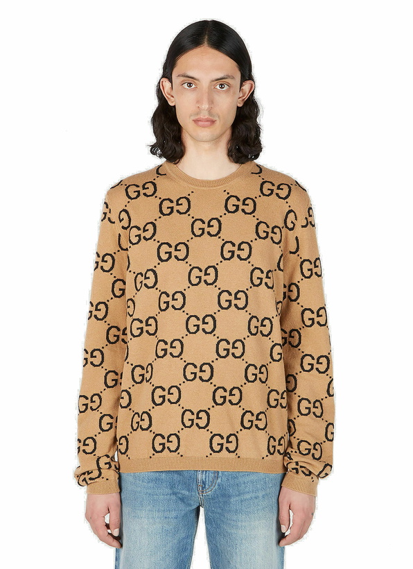 Photo: Gucci - GG Jacquard Sweater in Camel