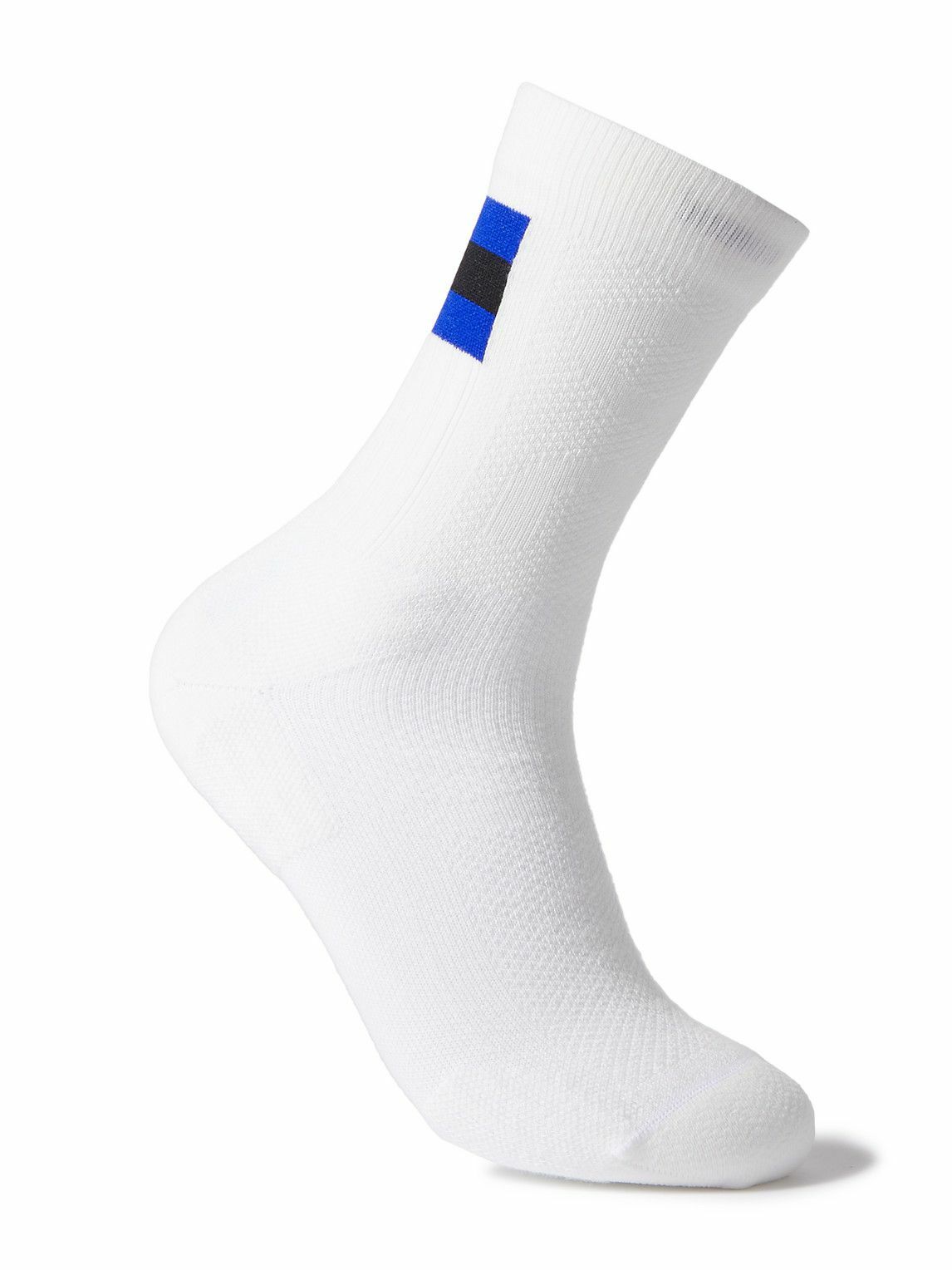 ON - Striped Stretch-Knit Tennis Socks - White On