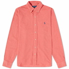 Polo Ralph Lauren Men's Pique Button Down Oxford Shirt in Highland Rose Heather