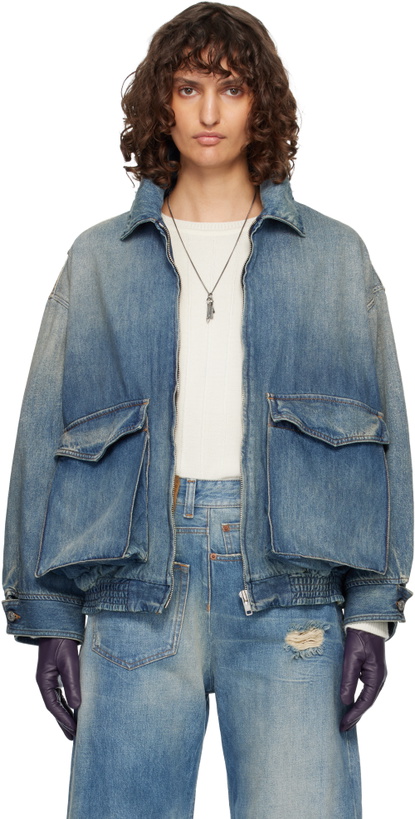 Photo: MM6 Maison Margiela Blue Flap Pocket Denim Jacket