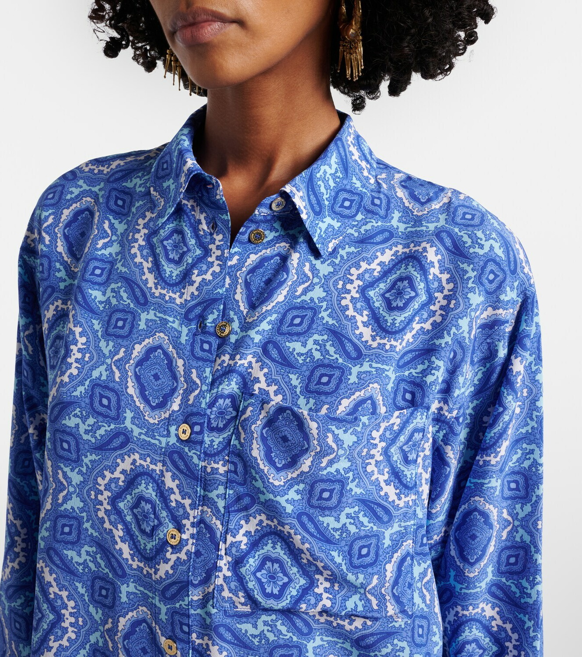 Heidi Klein Mykonos printed silk shirt