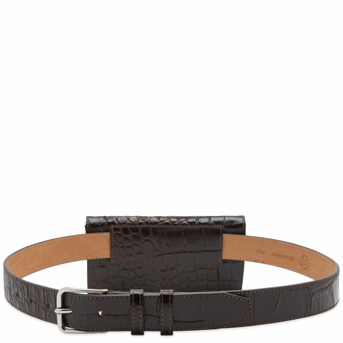 ECHO Brown Leather Belt Croco Saddle Wide Anderson main image 4