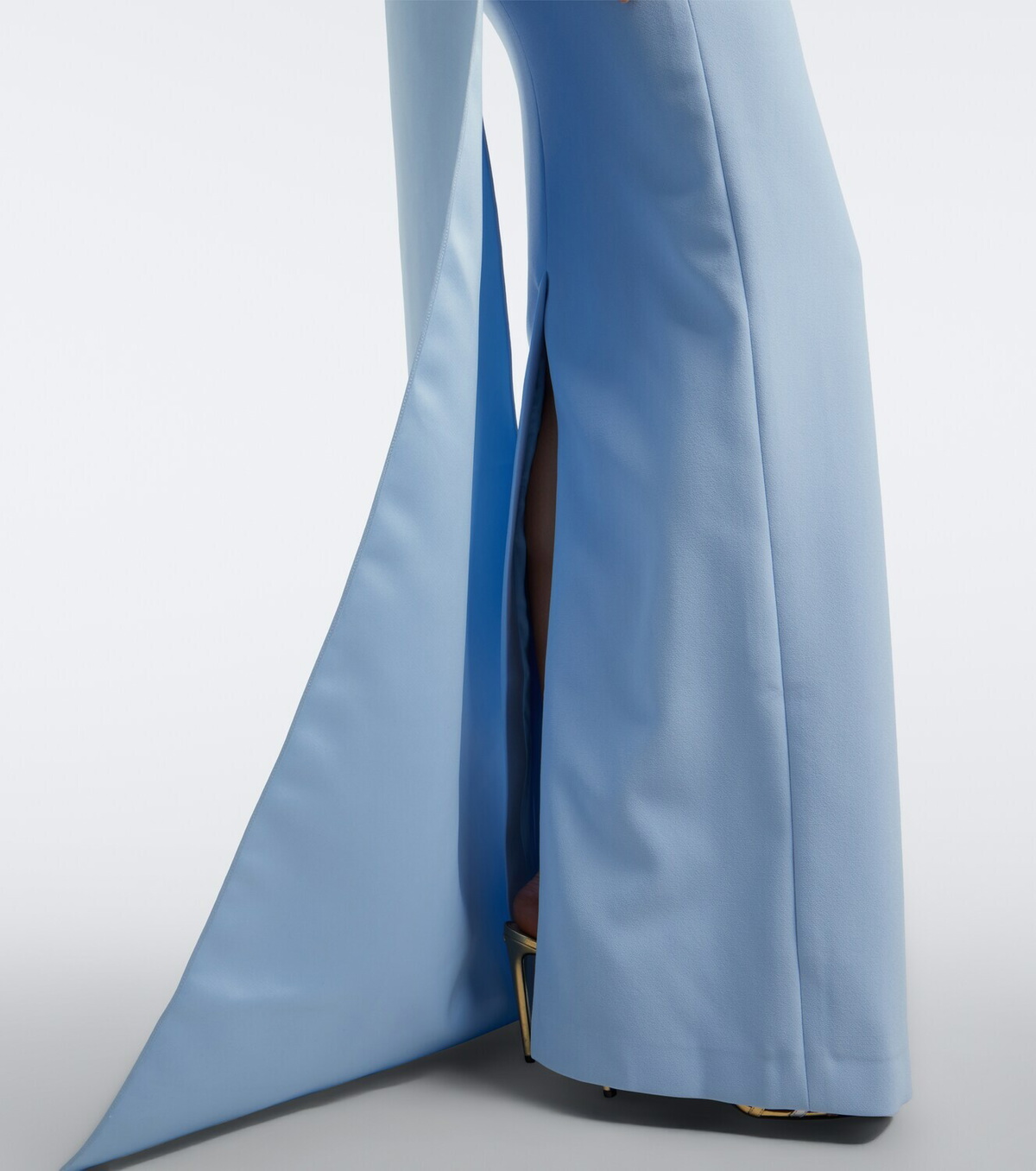 Safiyaa Caped crêpe and satin gown