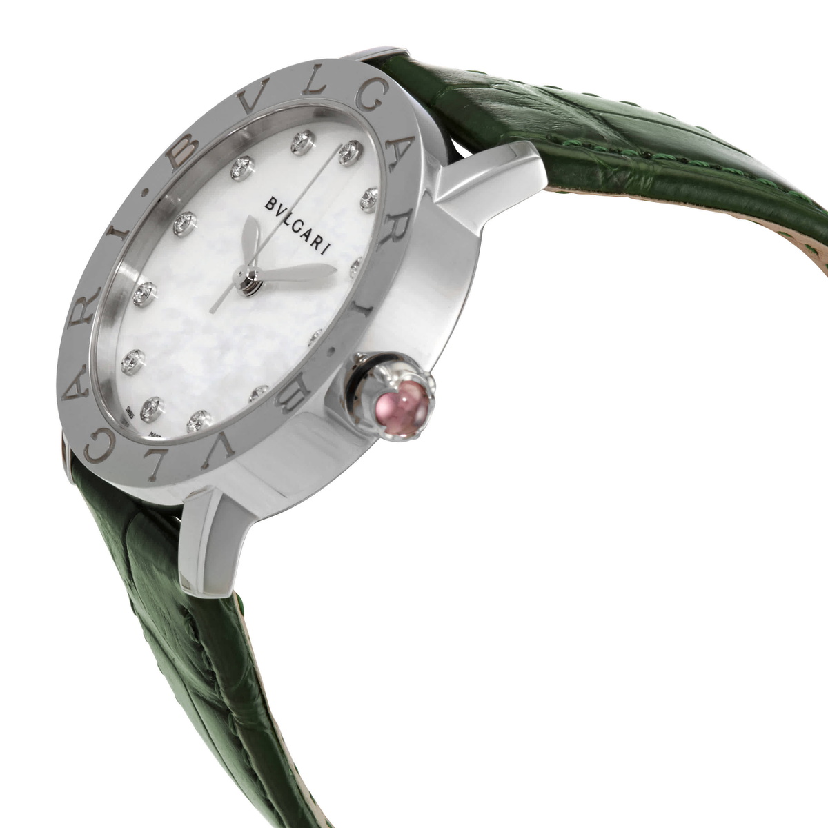 Bvlgari Automatic Diamond White Mother of Pearl Dial Ladies Watch 102746