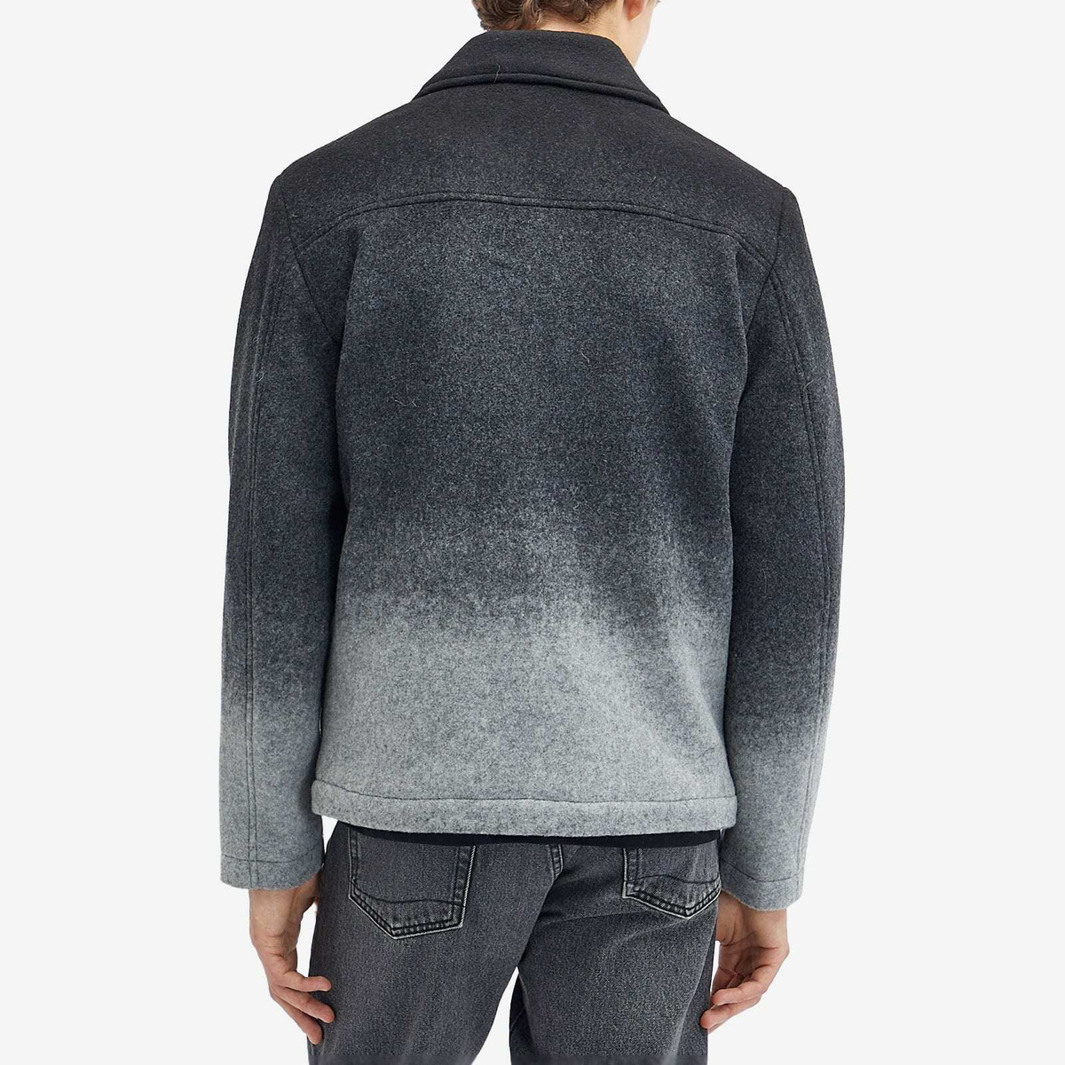 NN07 Men's Gael Gradient Wool Jacket in Light Grey Multi