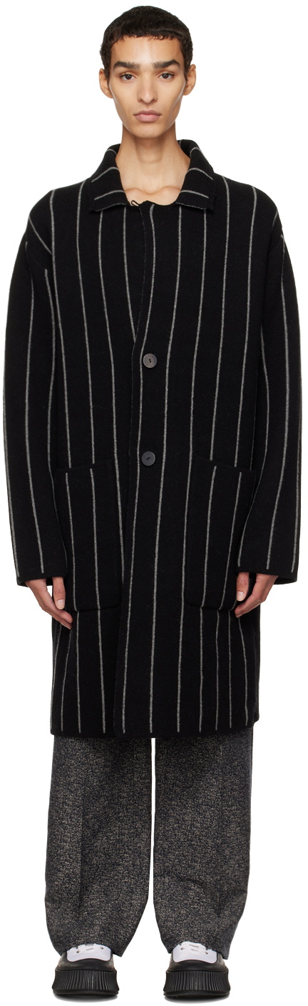 Joseph Black Pinstripe Coat