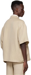 King & Tuckfield SSENSE Exclusive Beige Cupro Short Sleeve Shirt
