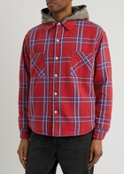 Saint Mxxxxxx Hooded Checked Flannel Jacket Red