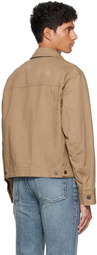 Solid Homme Beige Cotton Twill Overshirt Jacket