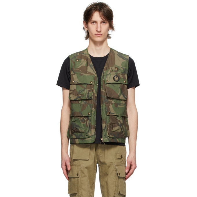 Photo: Belstaff Green and Brown Camo Castmaster Gilet
