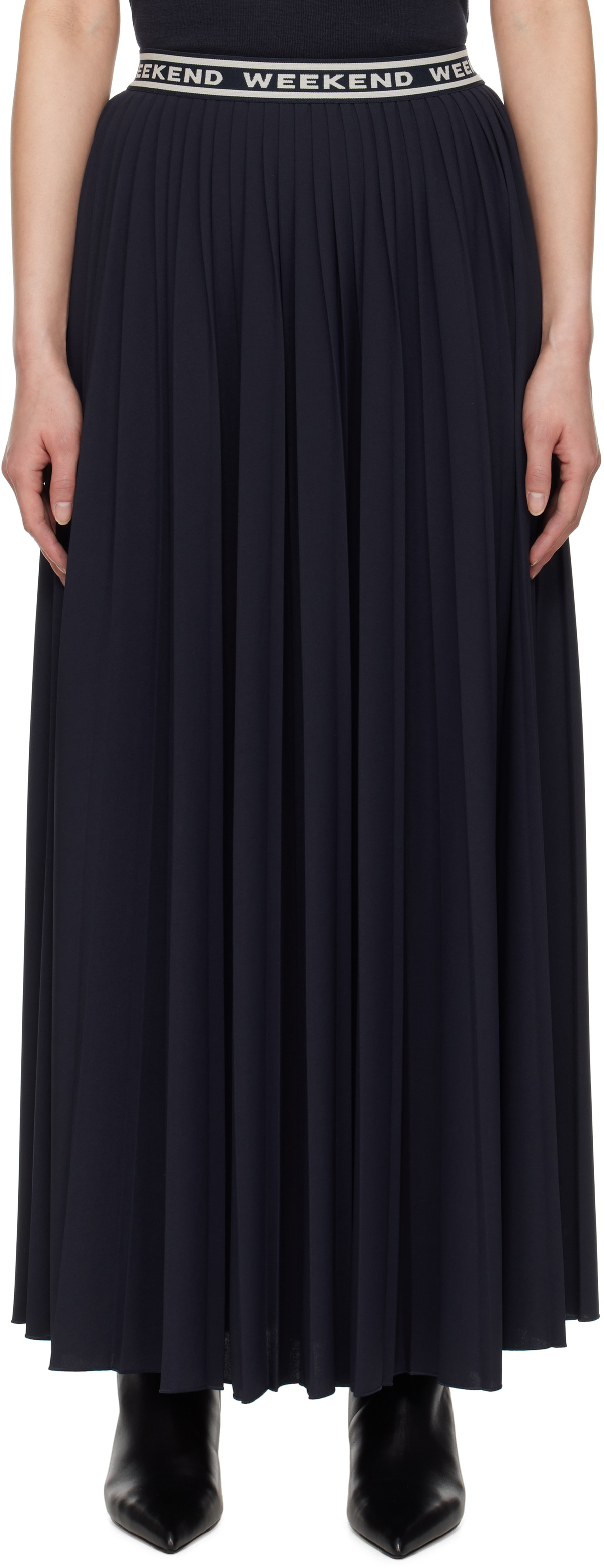 Weekend Max Mara Navy Bleu Maxi Skirt