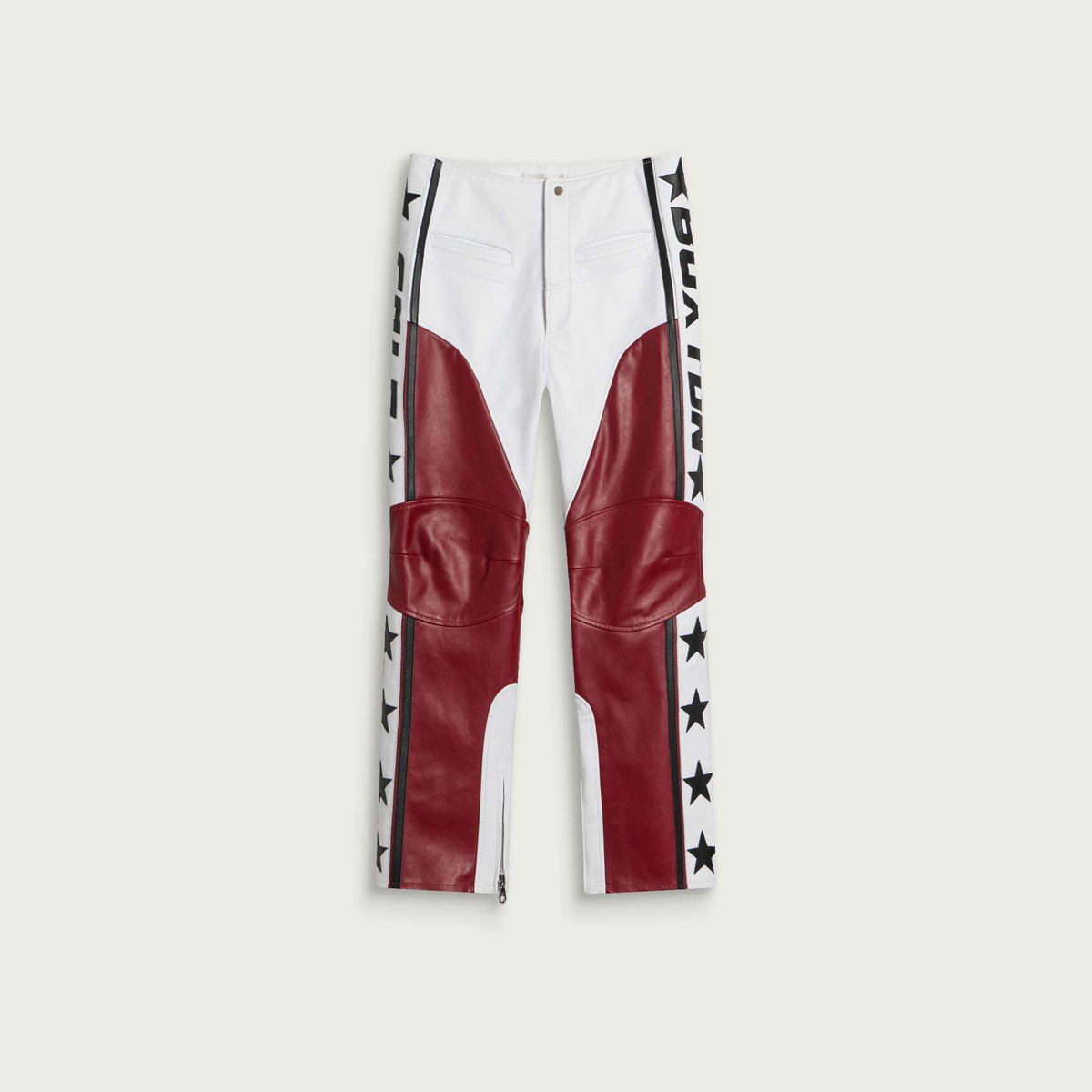 END. x Cole Buxton Men's Leather Trials Pants in Red/White