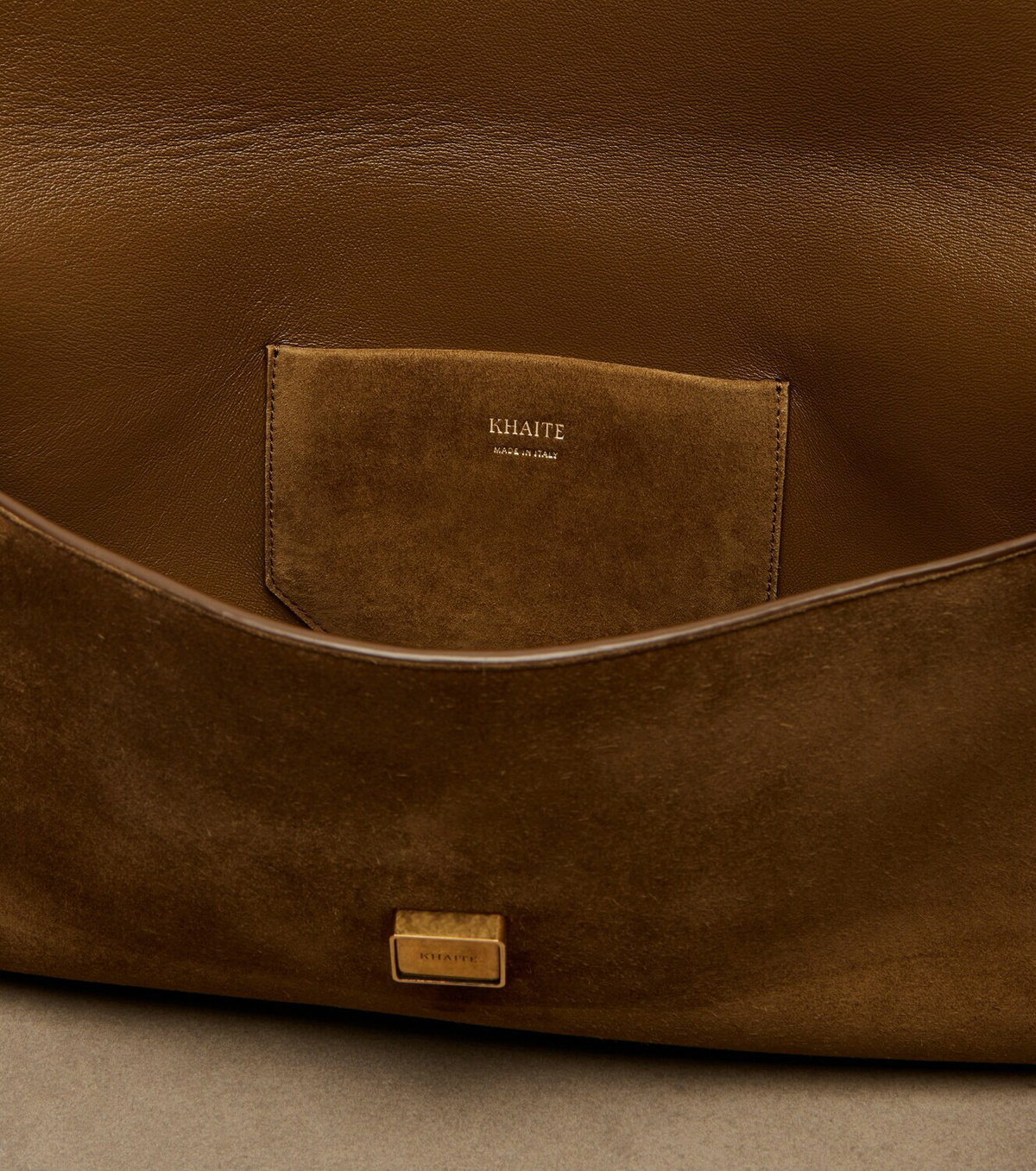 Khaite Audrey suede clutch