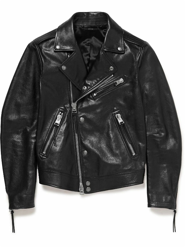 Photo: TOM FORD - Slim-Fit Full-Grain Leather Biker Jacket - Black