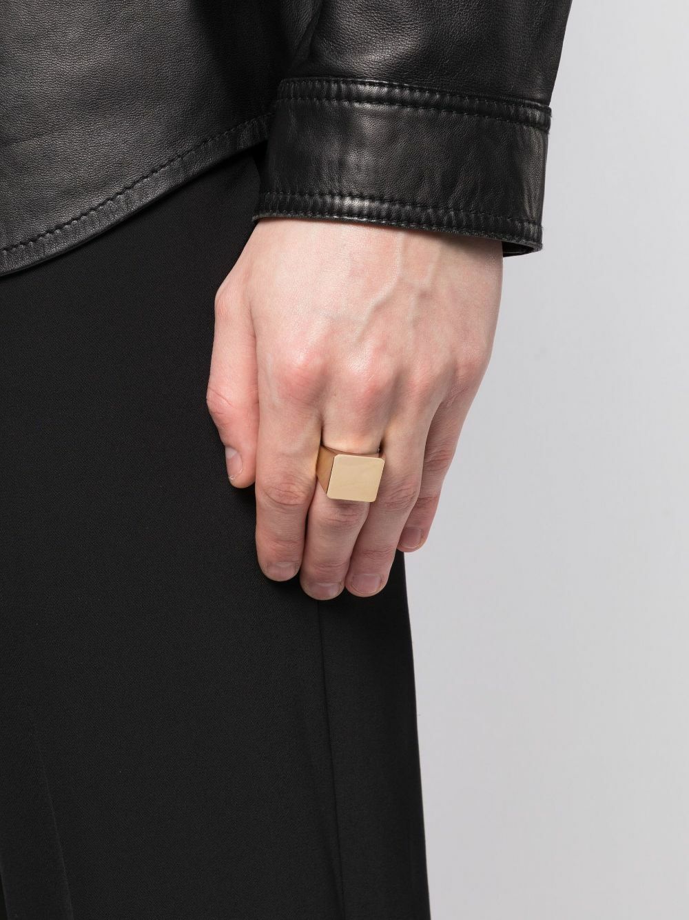 Lauren Rubinski 9K White Gold Engraved Logo Ring