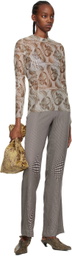Anne Isabella Off-White & Green Recycled Polyethylene Blouse