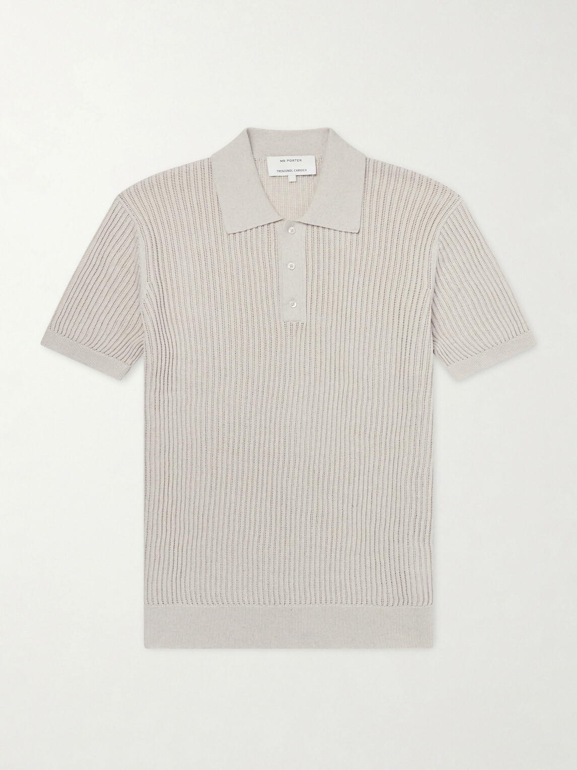 Frescobol Carioca - Vidal Ribbed Cotton and Linen-Blend Polo Shirt - Neutrals