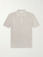 Frescobol Carioca - Vidal Ribbed Cotton and Linen-Blend Polo Shirt - Neutrals