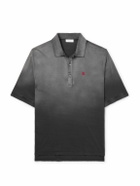 Alexander McQueen - Logo-Embroidered Dégradé Cotton-Jersey Polo Shirt - Gray