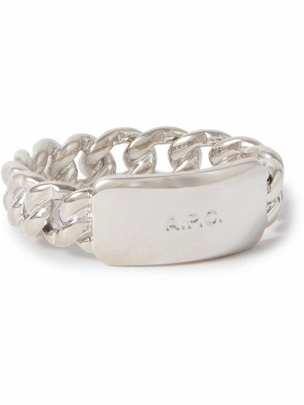 Photo: A.P.C. - Darwin Logo-Engraved Silver-Coated Ring - Silver
