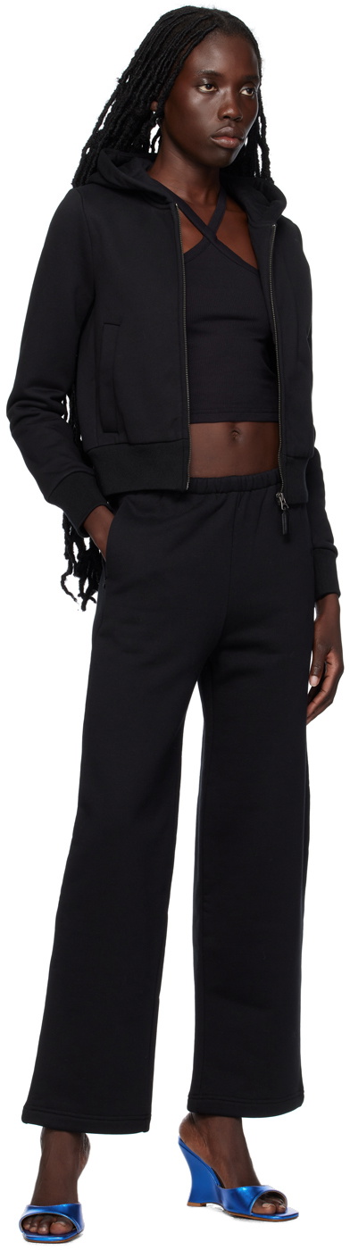 Fax Copy Express Black Embroidered Sweatpants