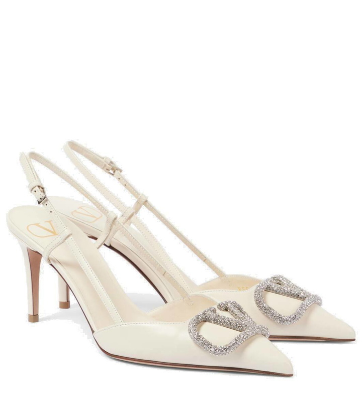 Photo: Valentino Garavani VLogo Signature leather slingback pumps