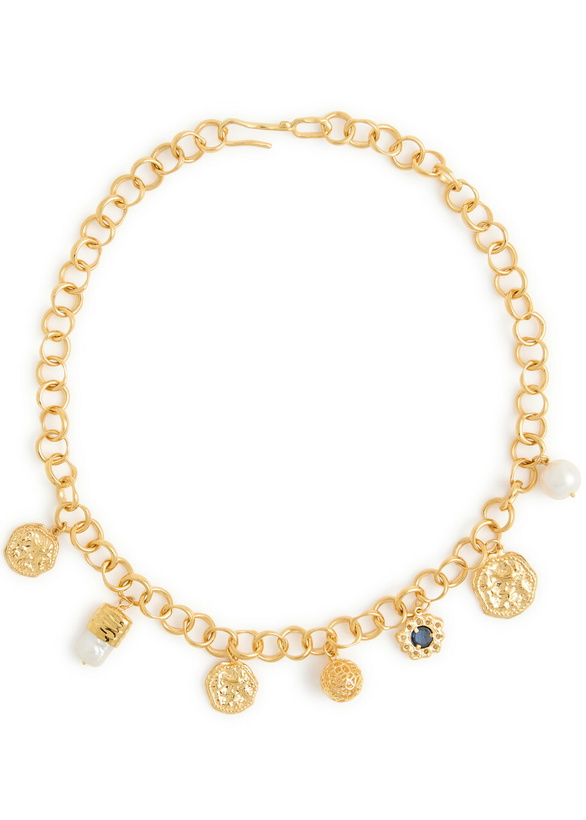 Photo: Joanna Laura Constantine Wave 18kt Gold-plated Charm Necklace - One Size