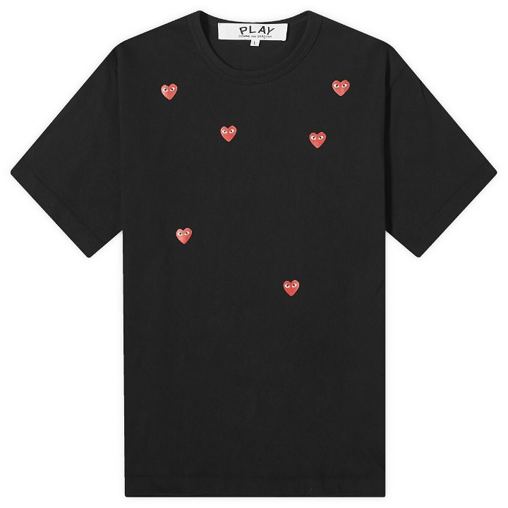 Photo: Comme des Garçons Play Men's Many Heart T-Shirt in Black
