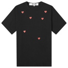 Comme des Garçons Play Men's Many Heart T-Shirt in Black