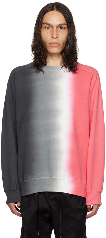Photo: sacai Gray & Pink Tie-Dye Sweatshirt