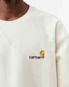 Carhartt Wip American Script Sweat Beige - Mens - Sweatshirts