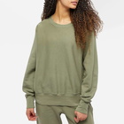 Les Tien Women's Cropped Crew Sweat in Moss