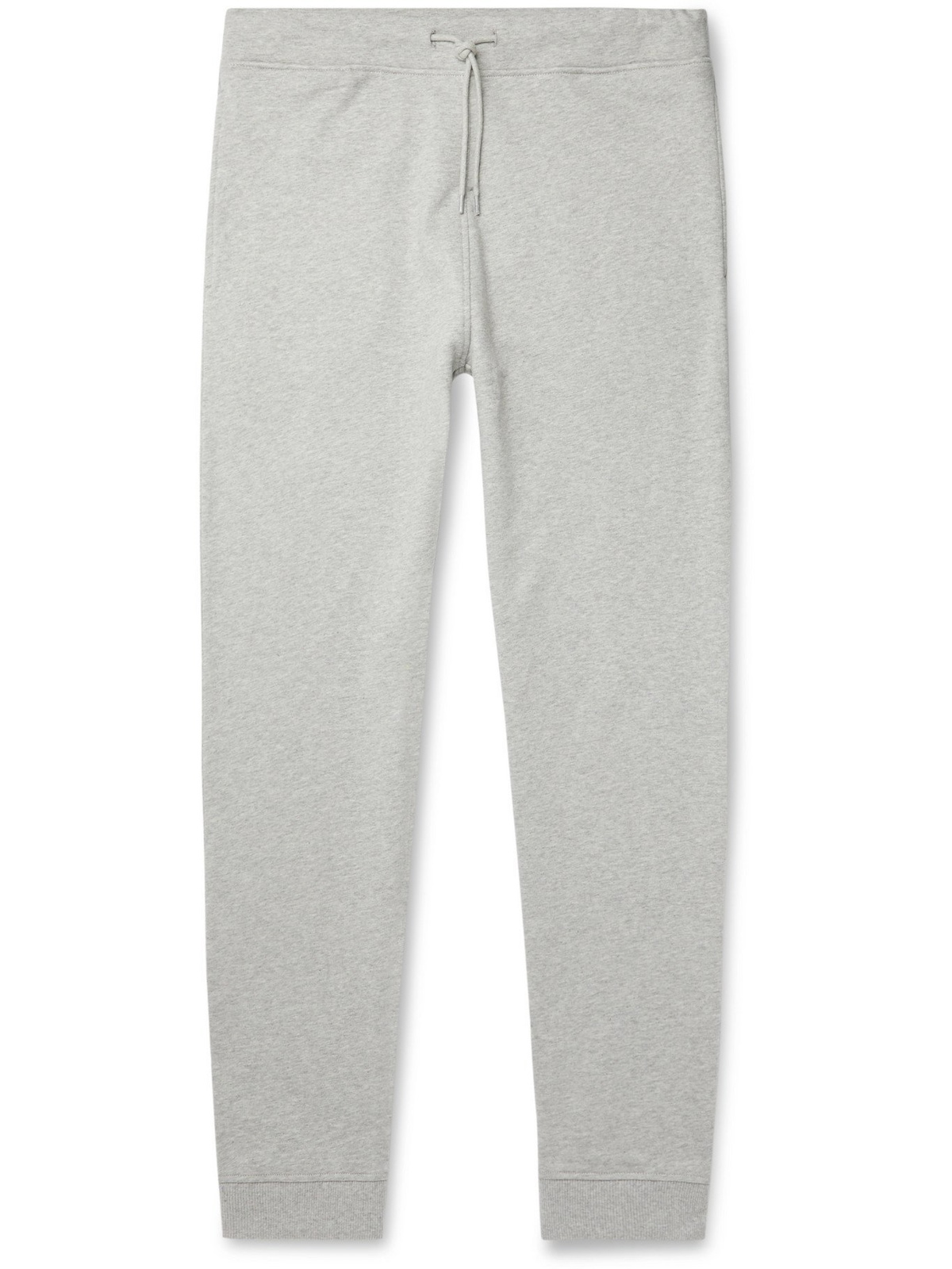 Photo: A.P.C. - Molleton Tapered Mélange Fleece-Back Cotton-Jersey Sweatpants - Gray