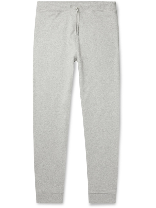 Photo: A.P.C. - Molleton Tapered Mélange Fleece-Back Cotton-Jersey Sweatpants - Gray