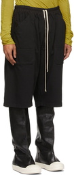 Rick Owens Drkshdw Black Jersey Drawstring Shorts