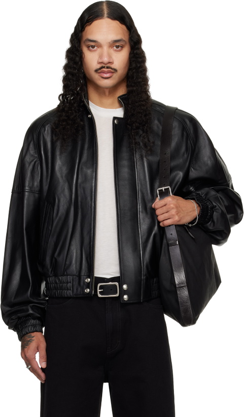 Photo: LU'U DAN Black Blouson Leather Jacket