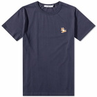 Maison Kitsuné Men's Chillax Fox Patch Classic T-Shirt in Navy